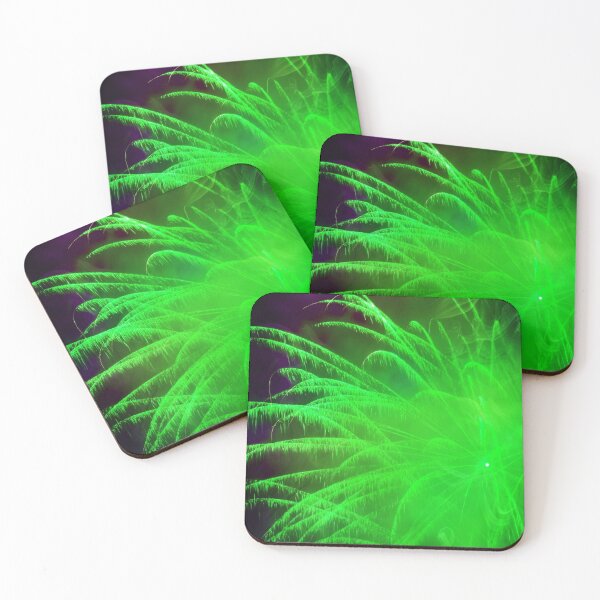 Item preview, Abstract Art Neon Lime Green And Purple Firework Print designed and sold by Mary Riley.