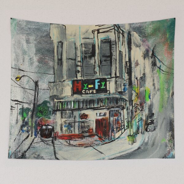 Item preview, Painting of Hi-Fi Cafe in Bay View Milwaukee by Artist Lana Holman designed and sold by LanaHolman.