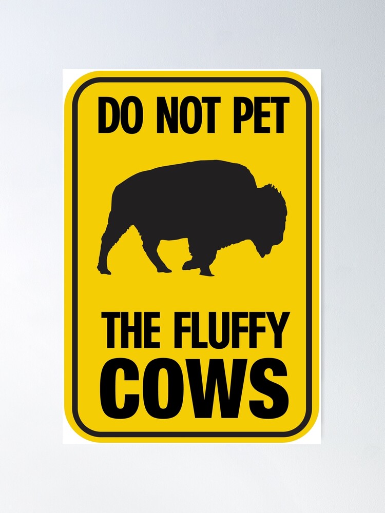 Thumbnail 2 of 3, Poster, Bison Fun - Do Not Pet The Fluffy Cows designed and sold by MorganMadness.