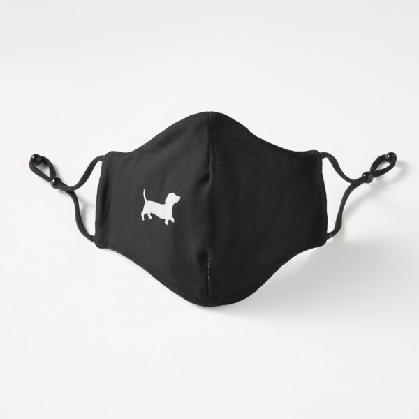 Plain Black With Daschund Silhouette Fitted 3-Layer