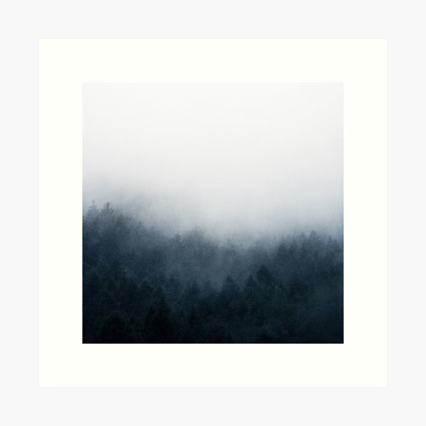 Item preview, All Over // Misty Fairytale Wilderness Forest With Cascadia Trees Covered In Magic Blue Fog designed and sold by Tordis Kayma.