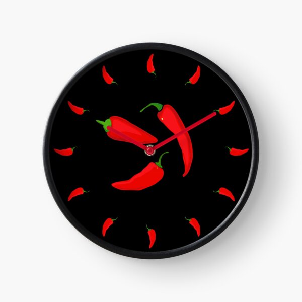 Spicy Red Chilli Peppers Clock Clock