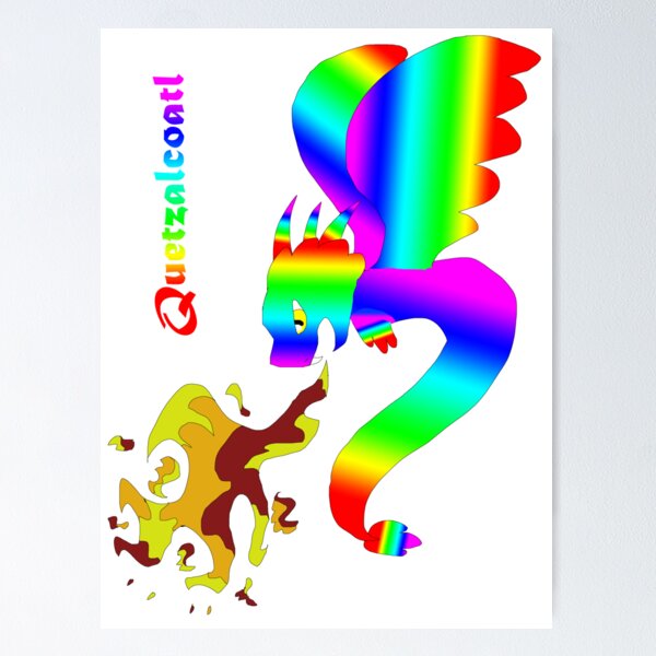 Item preview, Flying Quetzalcoatl with Flames Rainbow designed and sold by Mars714.
