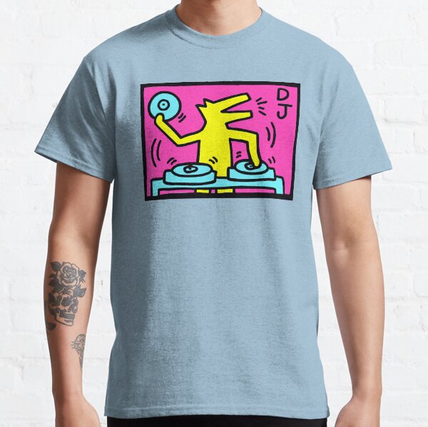 Keith Haring - DJ 1988 Talking Heads Arte pop abstracto Camiseta clásica