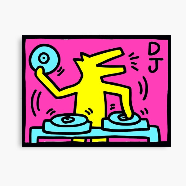 Keith Haring - DJ 1988 Talking Heads Abstract Pop Art Canvas Print