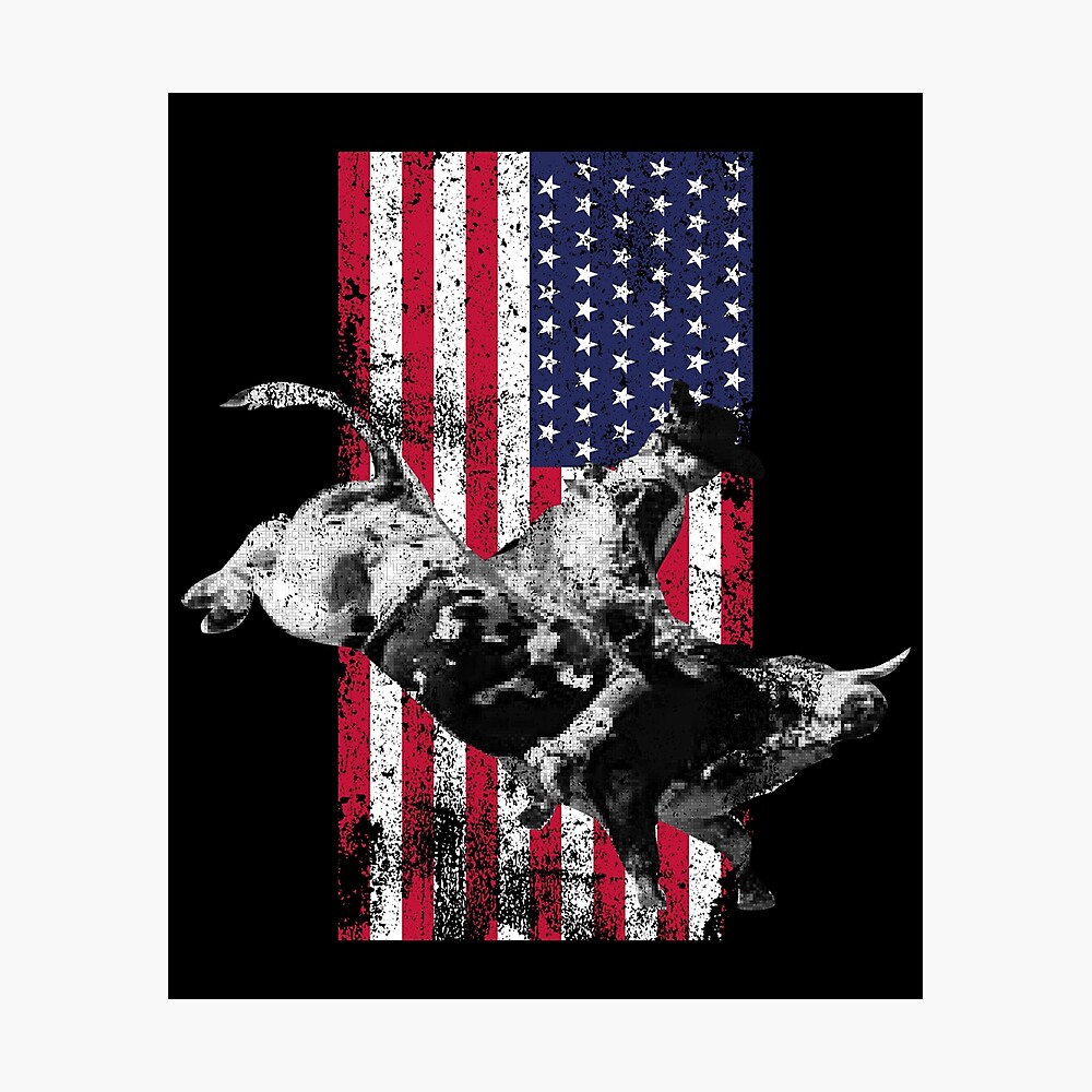 Rodeo Bull Rider Patriotic American Flag Trendy Hawaiian Shirt