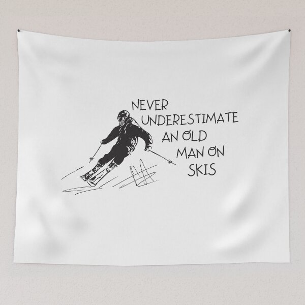Item preview, Never Underestimate An Old Man On Skis designed and sold by ds-4.
