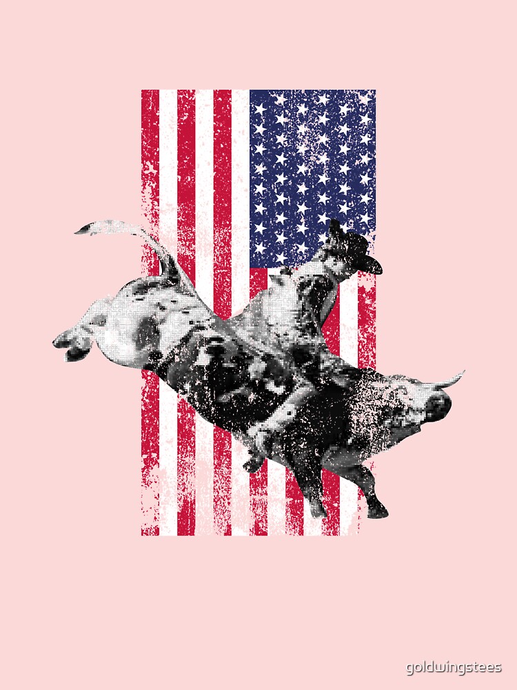 Rodeo Bull Rider Patriotic American Flag Trendy Hawaiian Shirt