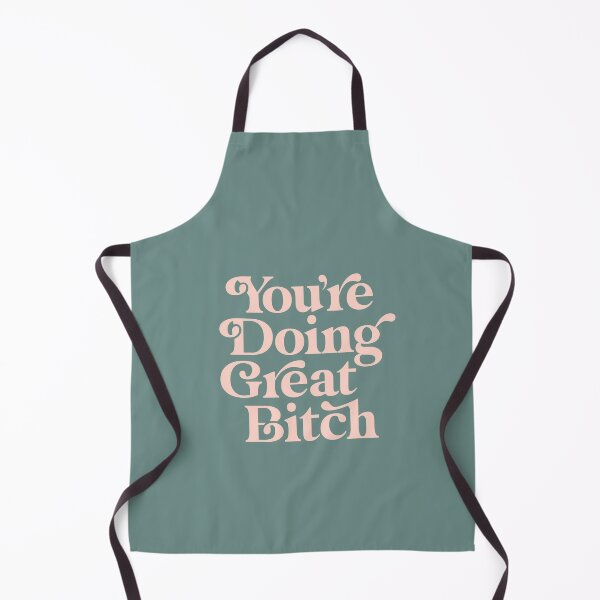 Item preview, YOU'RE DOING GREAT BITCH green and peach pink designed and sold by MotivatedType.