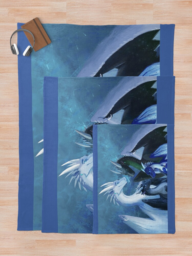 Disover Arctic, Foeslayer, Whiteout, Darkstalker Family - Wings of Fire Throw Blanket