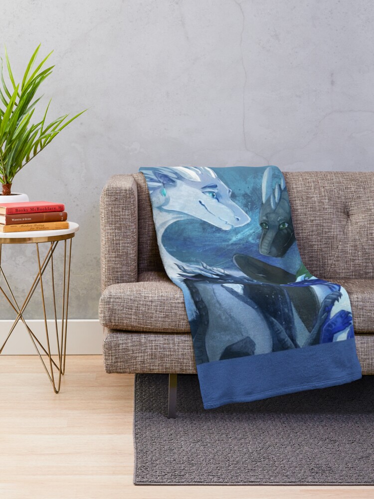 Discover Arctic, Foeslayer, Whiteout, Darkstalker Family - Wings of Fire Throw Blanket