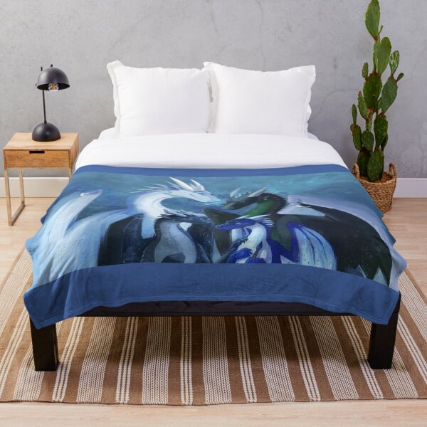 Arctic, Foeslayer, Whiteout, Darkstalker Family - Wings of Fire Throw Blanket