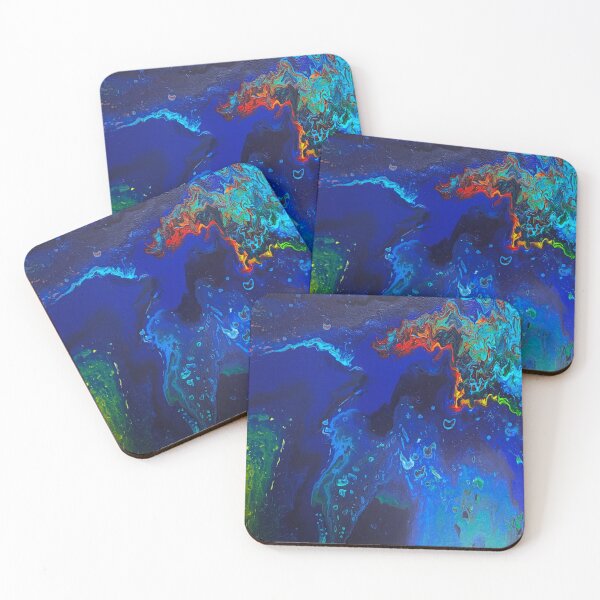 Item preview, Beach Fantasy Acrylic Pouring in Blue designed and sold by atakji.