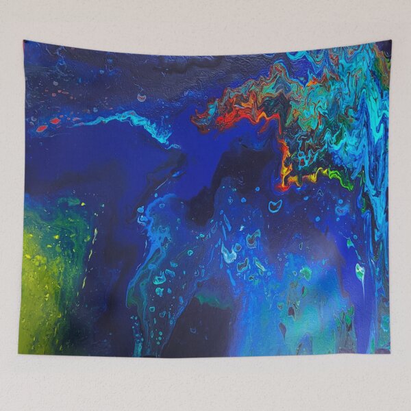 Item preview, Beach Fantasy Acrylic Pouring in Blue designed and sold by atakji.