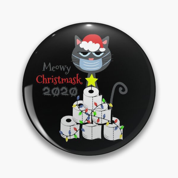 Item preview, Meowy Christmask 2020 - Cat in face mask and Toilet paper Christmas tree designed and sold by env1nada.