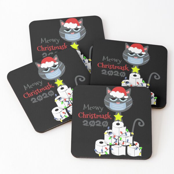 Item preview, Meowy Christmask 2020 - Cat in face mask and Toilet paper Christmas tree designed and sold by env1nada.