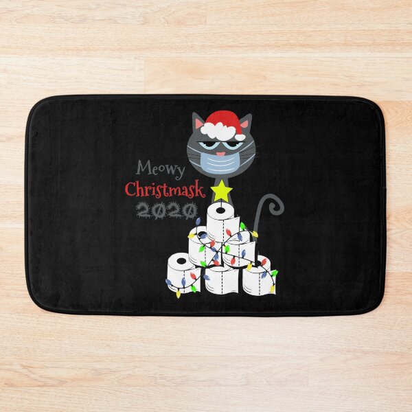 Item preview, Meowy Christmask 2020 - Cat in face mask and Toilet paper Christmas tree designed and sold by env1nada.