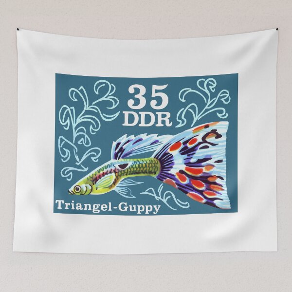 Item preview, 1976 East GERMANY Triangle Guppy Postage Stamp designed and sold by retrographics.