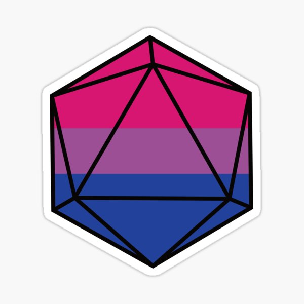 Bi Bisexual Pride DnD D20 Dice Sticker