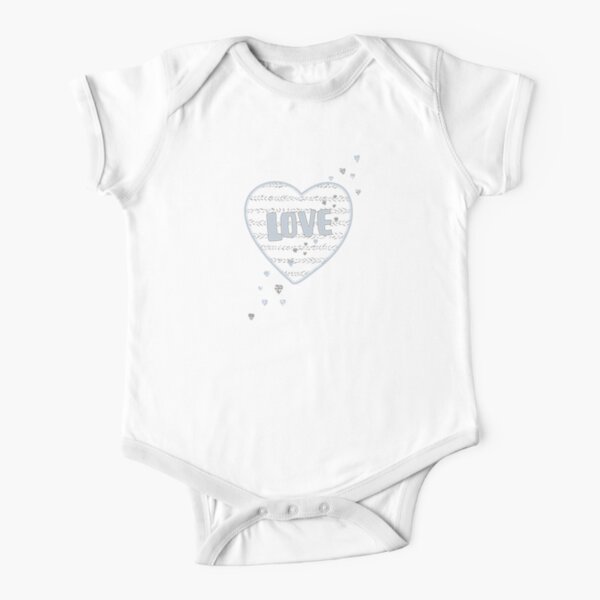 Love & Heart Short Sleeve Baby One-Piece