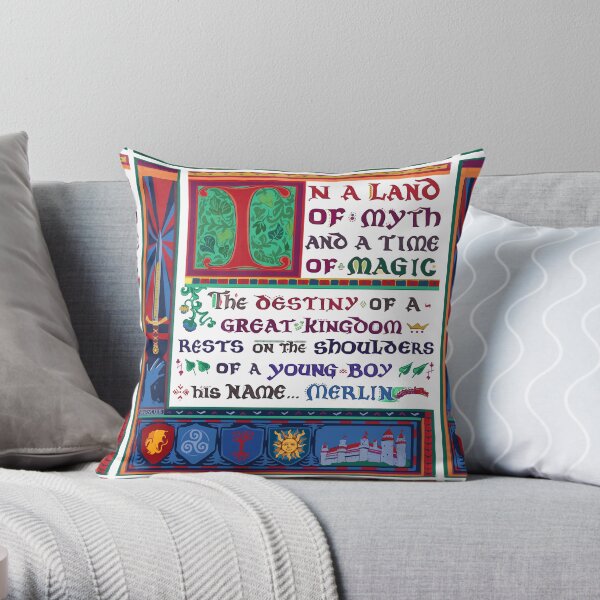 In a land of myth and a time of magic - Merlin Throw Pillow