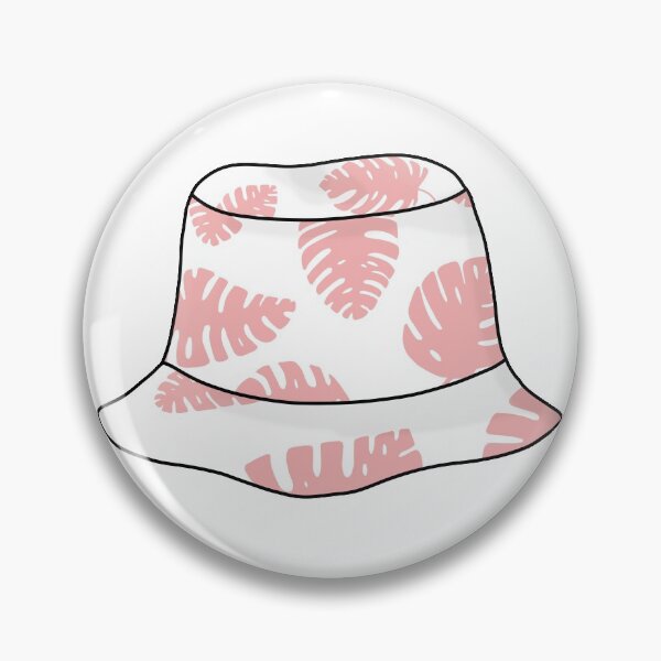 Item preview, Buckethat with pink tropical leafs designed and sold by felinefeelings.