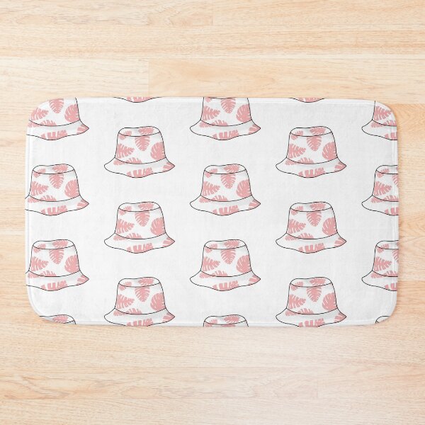 Item preview, Buckethat with pink tropical leafs designed and sold by felinefeelings.
