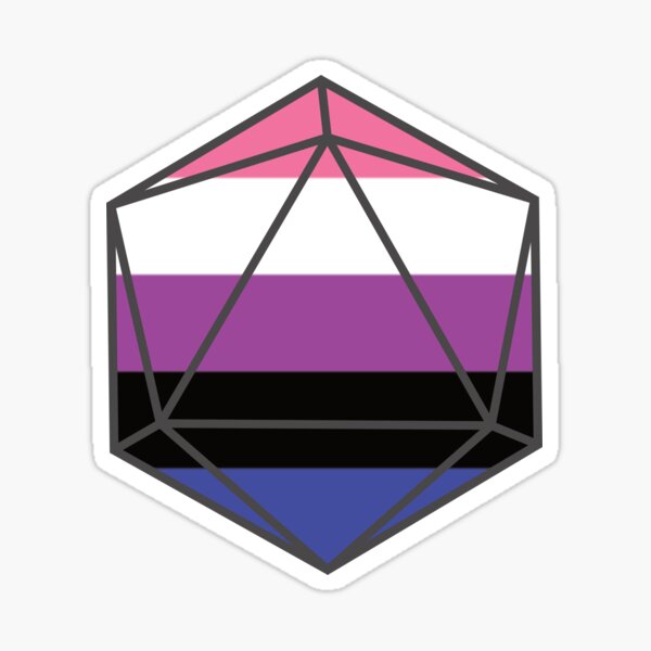 Genderfluid Pride DnD D20 Dice Sticker