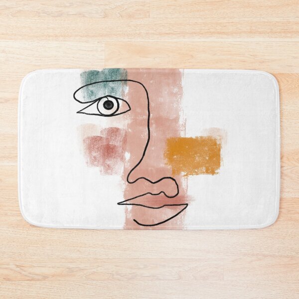 Item preview, Line art face with colour blocks designed and sold by Quick Brown Fox Canada.