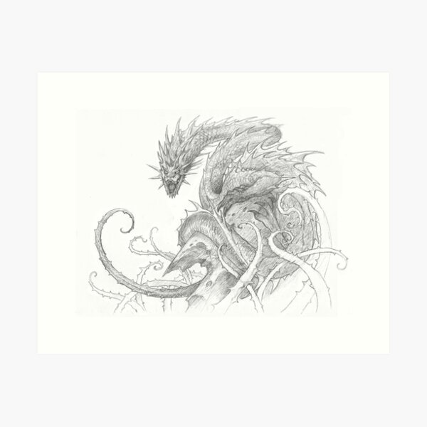 The Eye of Glaurung PRINTABLE Art Fantasy Illustration 