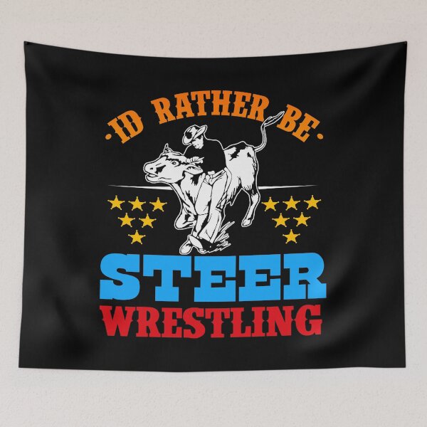 Item preview, Rodeo Cowboy Steer Wrestler Bulldogger designed and sold by Gold Wings Tees.