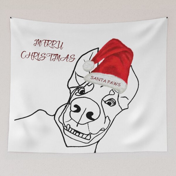Item preview, MERRY CHRISTMAS FUN GOOFY DOBERMAN WITH Santa hat designed and sold by IslesArt.