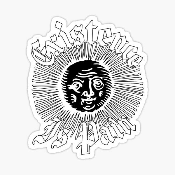 Existence Is Pain - Cheeky Sun - White Version Sticker