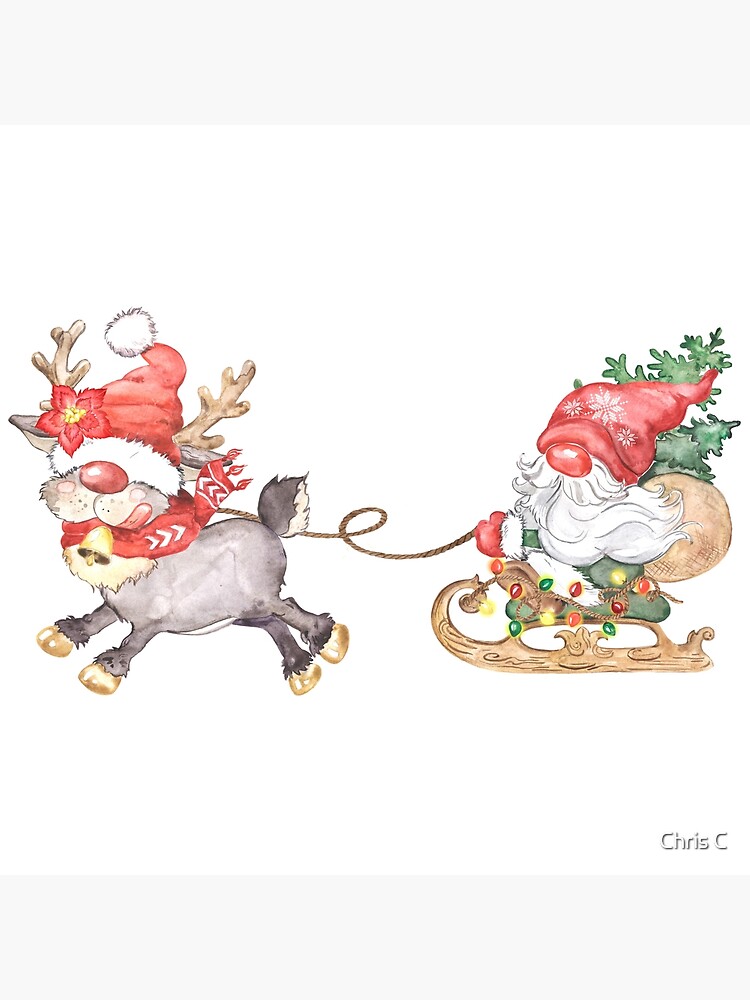 Santa Claus riding a sleigh Christmas gift exchange gift Christmas