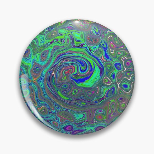 Item preview, Trippy Chartreuse and Blue Retro Liquid Swirl designed and sold by myrubiogarden.