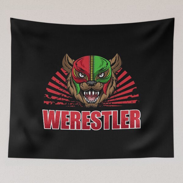 Artikelvorschau, Werestler, Halloween Maskierter Lucha Libre Wrestler Werwolf entworfen und verkauft von Gold Wings Tees.