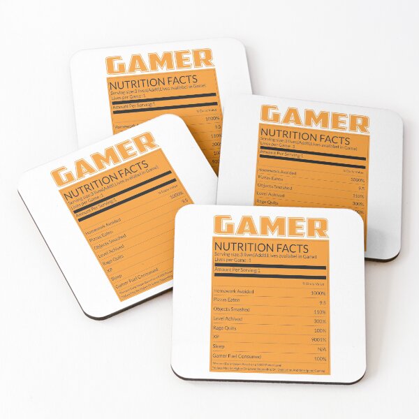 Item preview, Gamer Nutrition Facts designed and sold by WordsGamersUse.