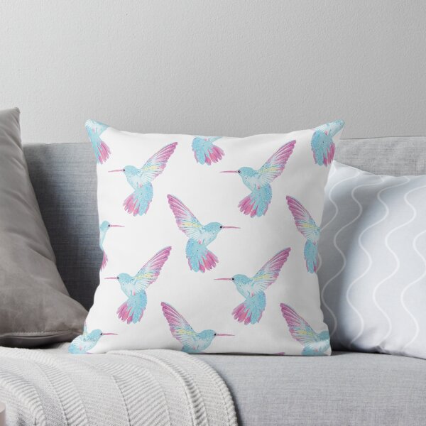 Artikelvorschau, Pastell Kolibri Muster; Pink, Blau, Girly, Süße Vögel, Sommer, Tropisch entworfen und verkauft von KearonAlexandra.