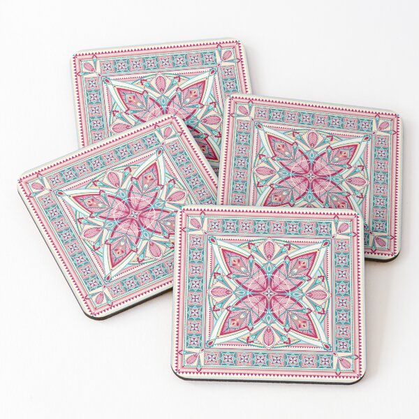 Item preview, Hot Pink and Teal Art Deco Mandala designed and sold by Carolina Diaz.