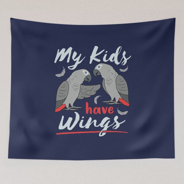 Item preview, African Grey Parrot Mom Dad My Kids Have Wings designed and sold by jaygo.