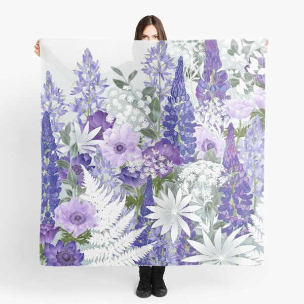 Item preview, Blue Flower Garden - Lupins, Anemones, Camassia, Ammi designed and sold by Fiona Calder Designs.