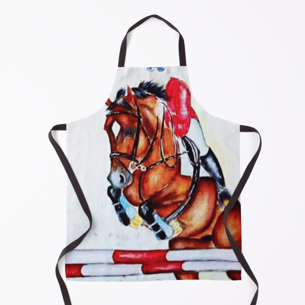 Item preview, Show jumping horse and rider watercolor painting designed and sold by horseaddicted.