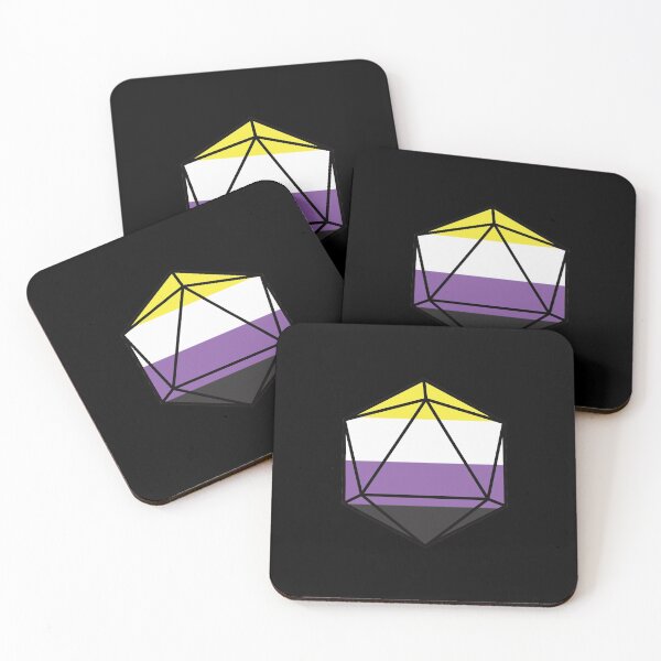 Item preview, Nonbinary Pride DnD D20 Dice designed and sold by CollectiveDnD.