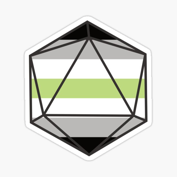 Agender Pride DnD D20 Dice Sticker