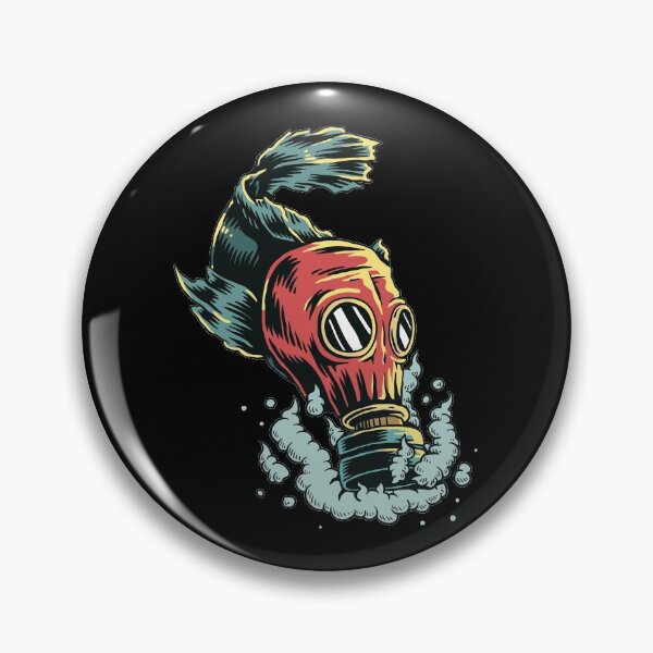Item preview, Fish wearing gas mask designed designed and sold by Hasnat Hameed.