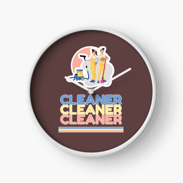 Retro Cleaner Funny Cleaning Humor Gifts for Maids Clock