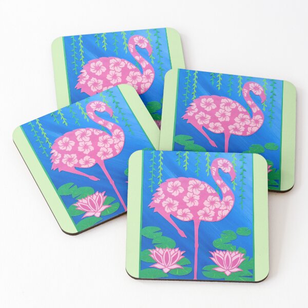 Item preview, Flamingo Flower Lily Pad in beautiful pinks, blues, and greens  designed and sold by Heartcrafts.