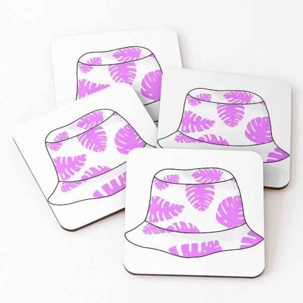 Item preview, Bucket hat with purple tropical leafs designed and sold by felinefeelings.