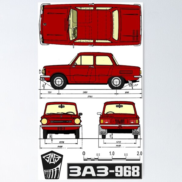 Zaporizhian Automobile Factory ZAZ 968 (orange on white)