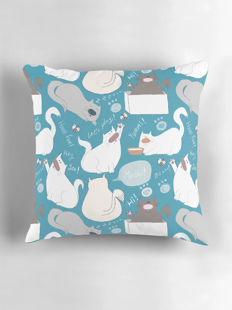 Thumbnail 3 of 4, Pillow, cats in action designed and sold by Roshi-R.